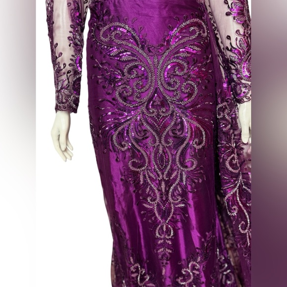 Unbranded Glamorous Elegant Purple Sequined/Jeweled Evening Formal Gown - Picture 5 of 16